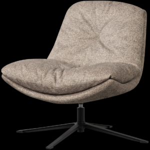 ARVE SWIVEL ARMCHAIR PRINTED FABRIC NATURAL MELANGE