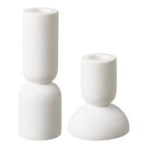 House Nordic Set dvou svícnů CANDLE HOLDER bílý