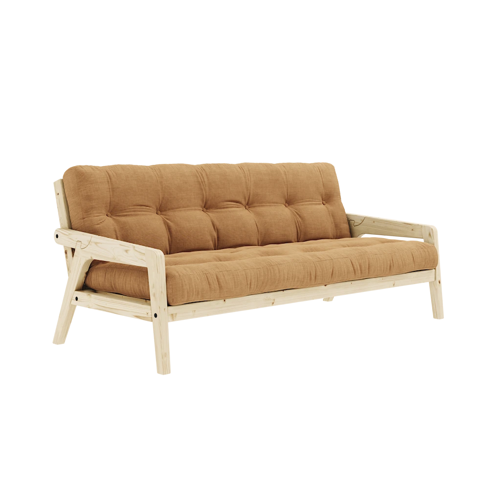 KARUP DESIGN Dřevěná rozkládací pohovka GRAB karamelově hnědá 204 cm