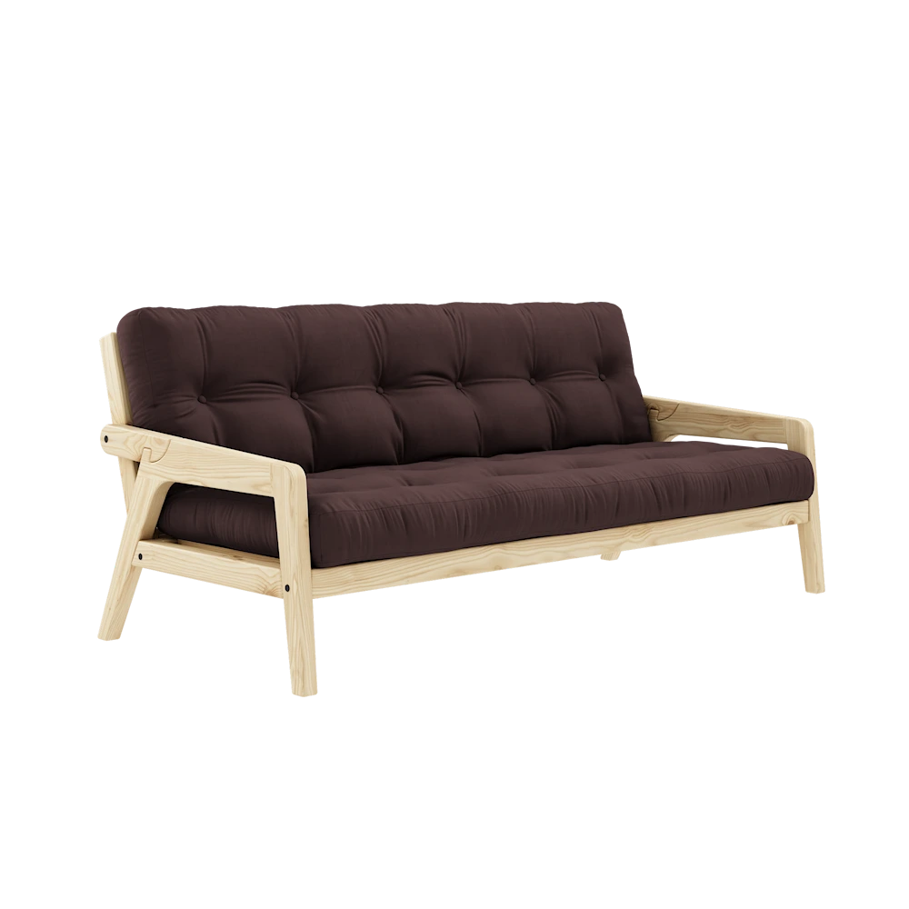 KARUP DESIGN Dřevěná rozkládací pohovka GRAB tmavě hnědá 204 cm
