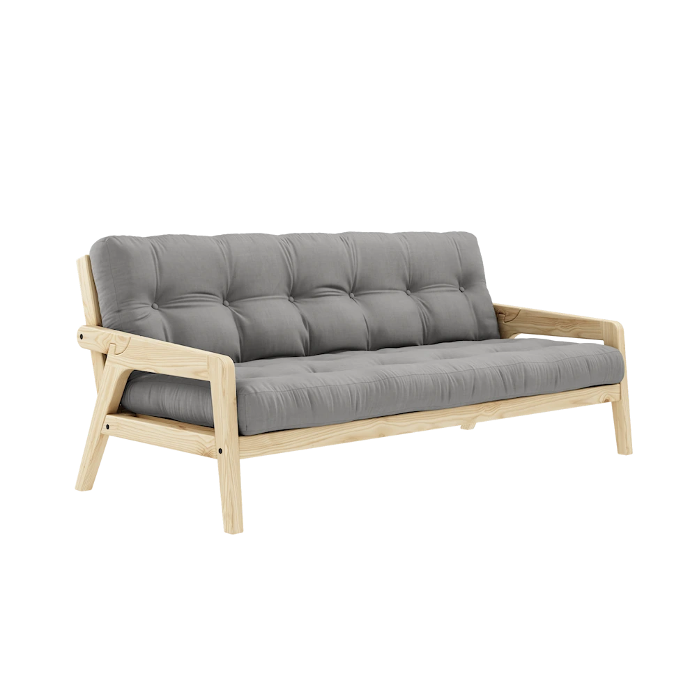 KARUP DESIGN Dřevěná rozkládací pohovka GRAB šedá 204 cm