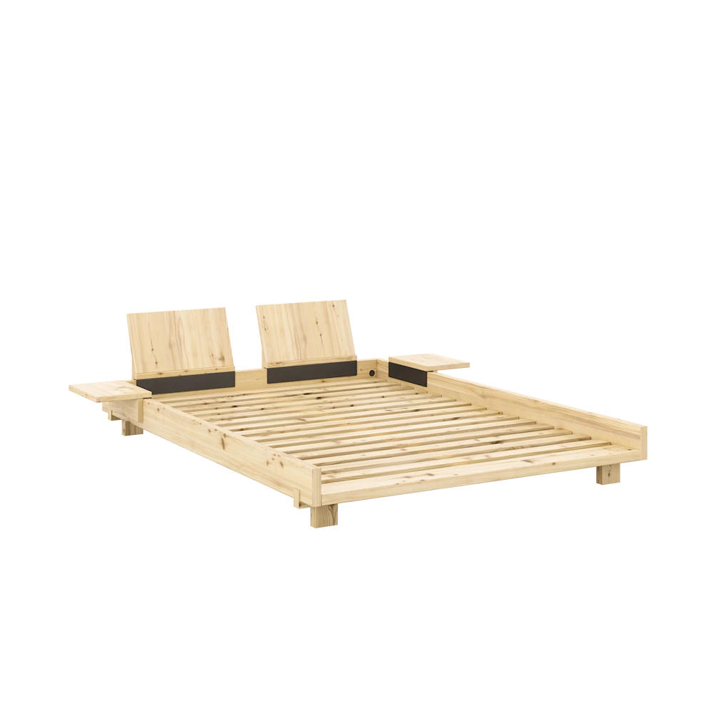 KARUP Dřevěná postel SOCIAL s nočními stolky 140x200 cm přírodní