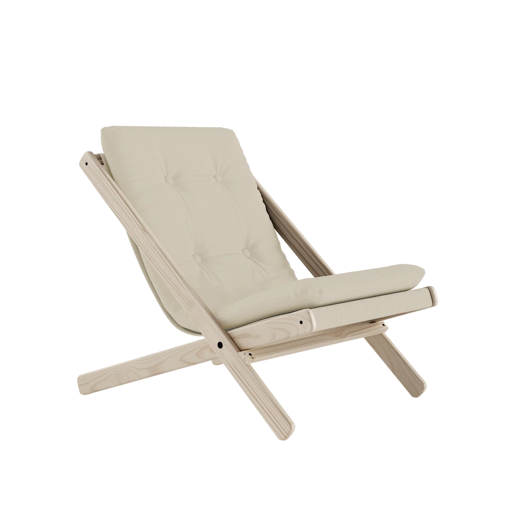 KARUP Skládací křeslo BOOGIE přírodní s béžovým potahem