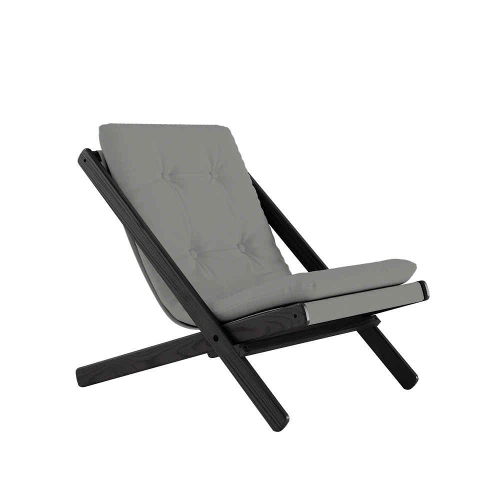 KARUP Skládací křeslo BOOGIE černě lakované s šedým potahem