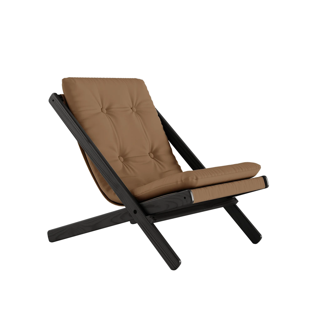 KARUP Skládací křeslo BOOGIE černě lakované s mocca potahem