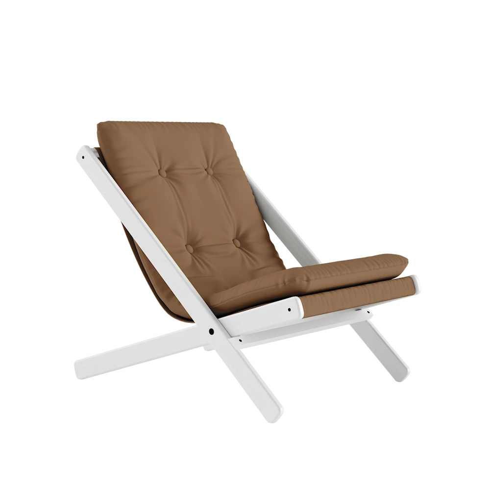 KARUP Skládací křeslo BOOGIE bíle lakované s mocca potahem