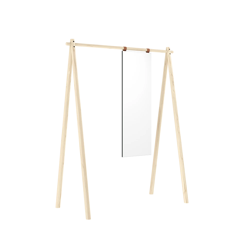 KARUP Věšák na oblečení se zrcadlem HONGI světlý 177x150 cm