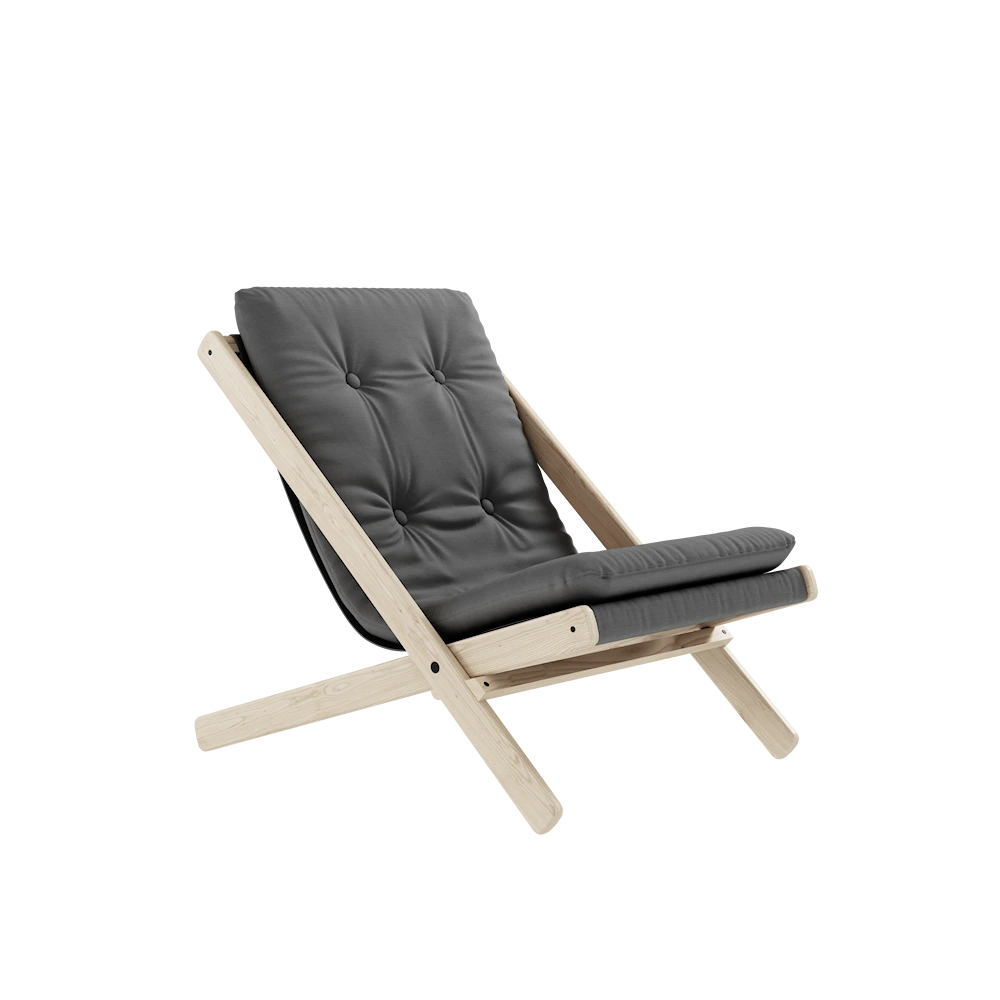 KARUP Skládací křeslo BOOGIE přírodní s šedým potahem