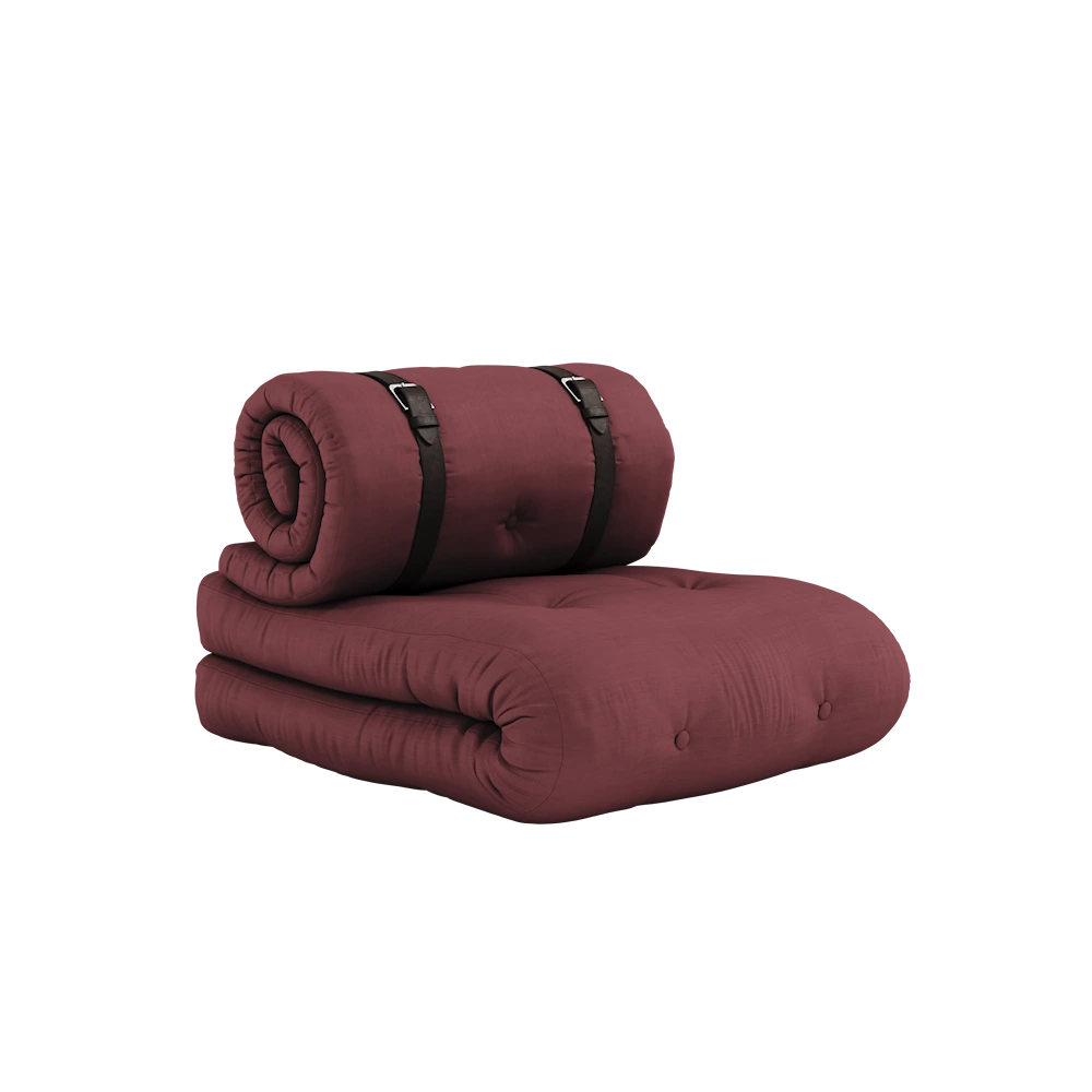 KARUP DESIGN Rozkládací křeslo BUCKLE UP vínové