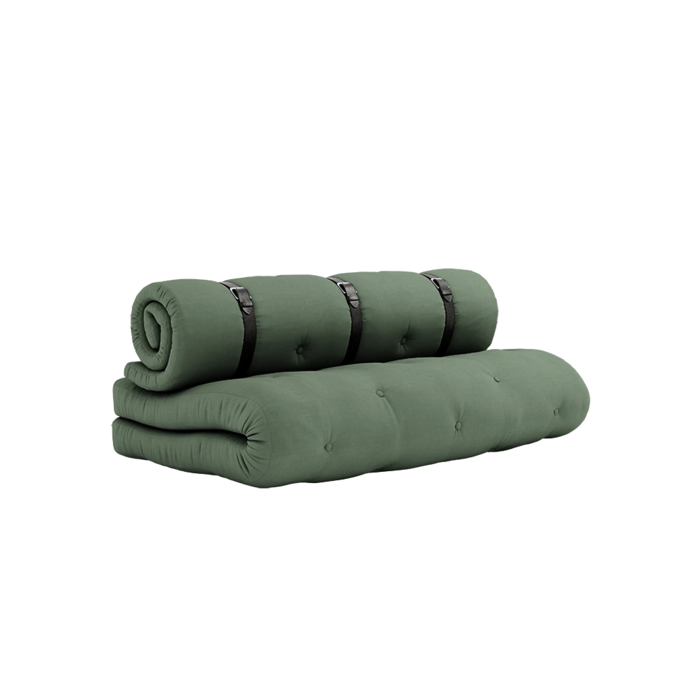 KARUP DESIGN Rozkládací pohovka BUCKLE UP olivově zelená 140 cm