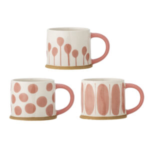 BLOOMINGVILLE Set 3 hrnků LINORA růžový