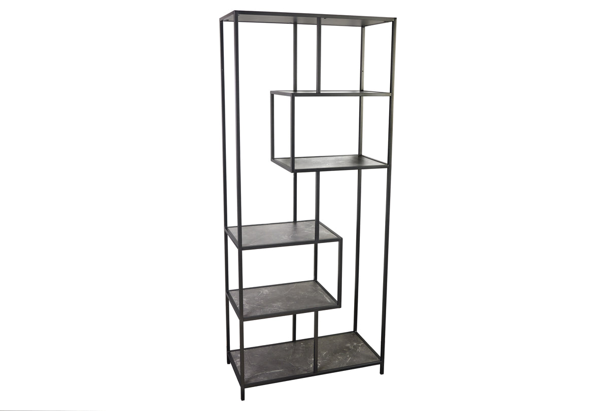 Invicta Kovová knihovna SLIM LINE 185x77 černá cm