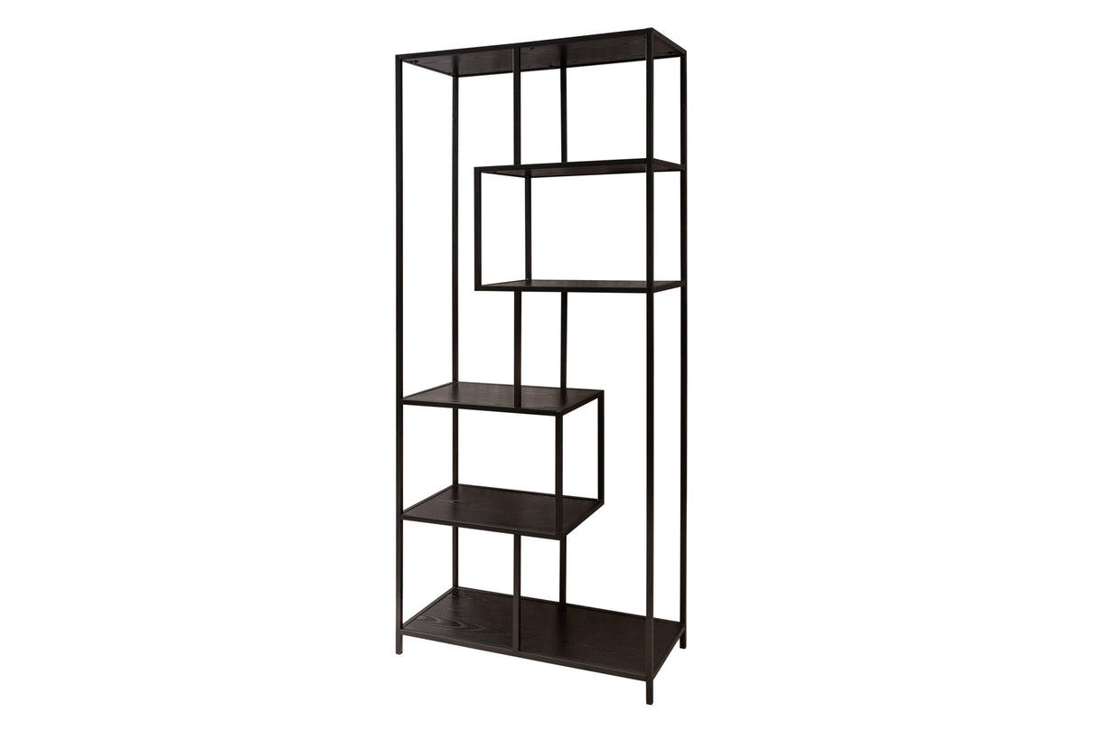 Invicta Kovová knihovna SLIM LINE 185x77 černá cm