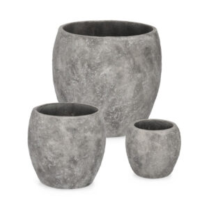 BIZZOTTO Set 3 kulatých květináčů MEILI šedá
