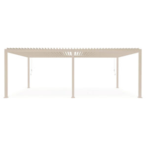 BIZZOTTO Krémová hliníková pergola s uzavíracími lamelami OCEAN 3