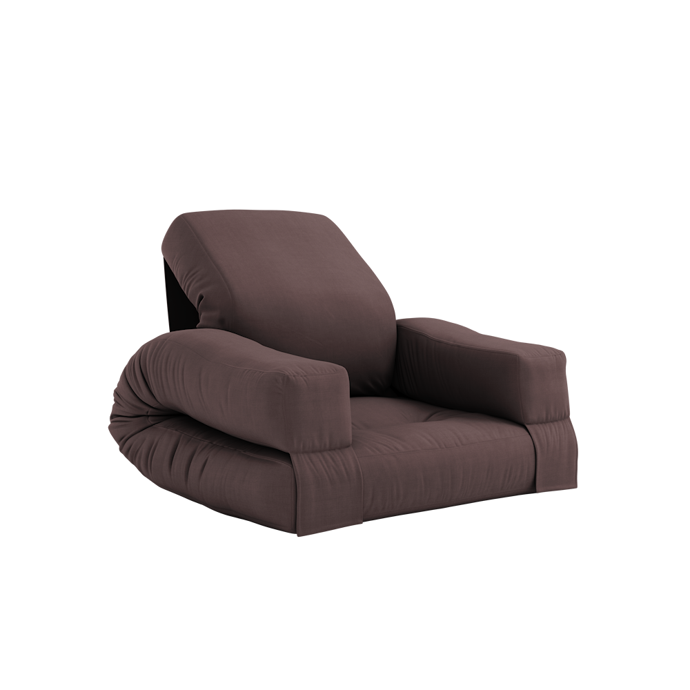 KARUP DESIGN Rozkládací dětské křesílko MINI HIPPO tmavě hnědé