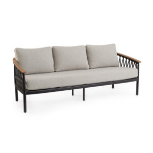 BIZZOTTO Třímístná zahradní pohovka FENIX šedá 205cm