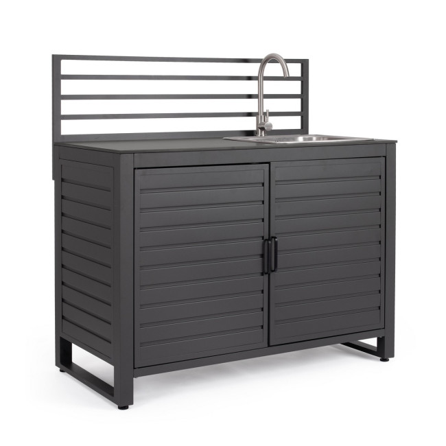 BIZZOTTO Modul zahradní kuchyňské linky s dřezem ANIA antracit 120x62 cm