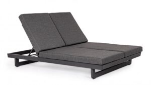 BIZZOTTO Dvoumístné zahradní lehátko INFINITY antracit 195x142 cm
