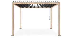 BIZZOTTO Světlá hliníková pergola s uzavíracími lamelami OCEAN 3