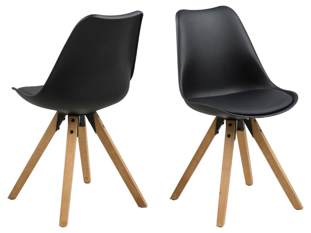 ACTONA GROUP Jídelní židle DIMA černá s dubovou podnoží