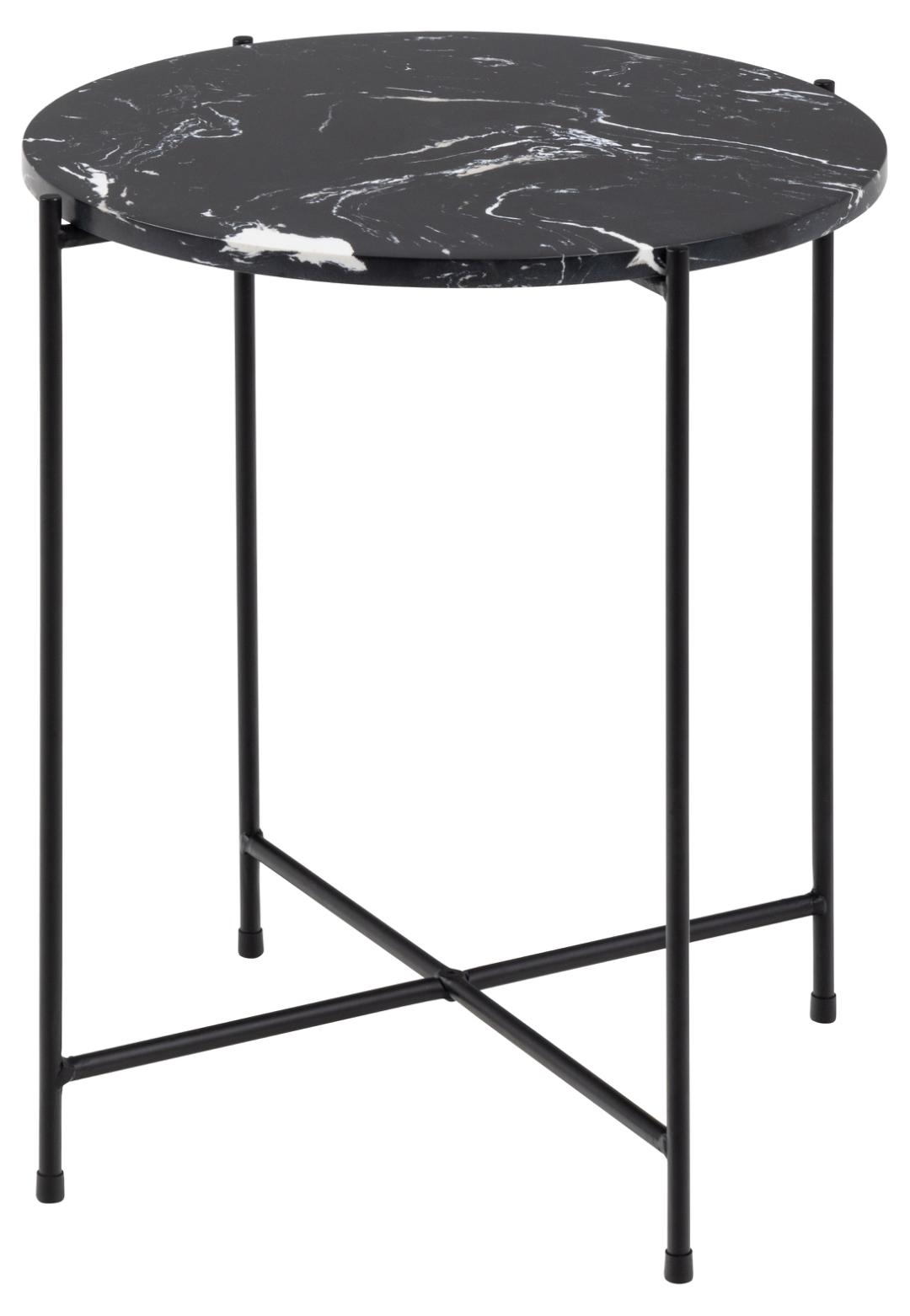 ACTONA Kulatý odkládací stolek AVILA černý ⌀42 cm