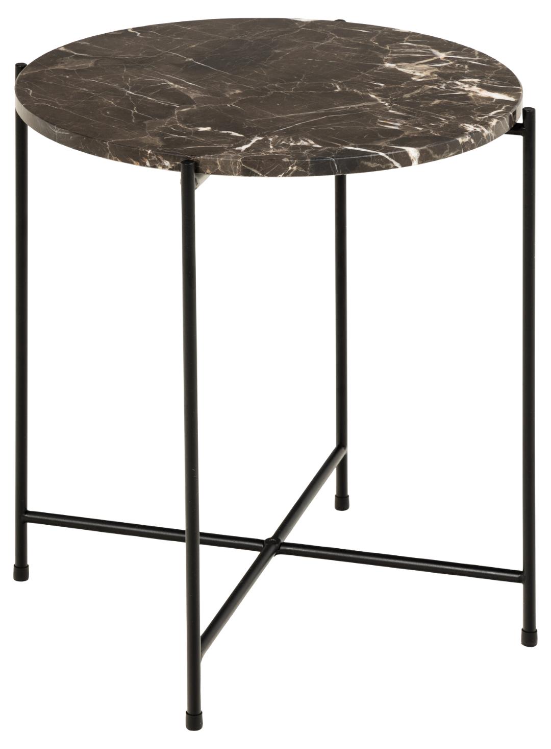 ACTONA Kulatý odkládací stolek AVILA hnědý ⌀42 cm