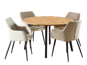 ACTONA GROUP Jídelní sestava CADIZ béžová s područkami Ø120x75 cm