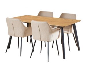 ACTONA GROUP Designová jídelní sestava CADIZ béžová s područkami